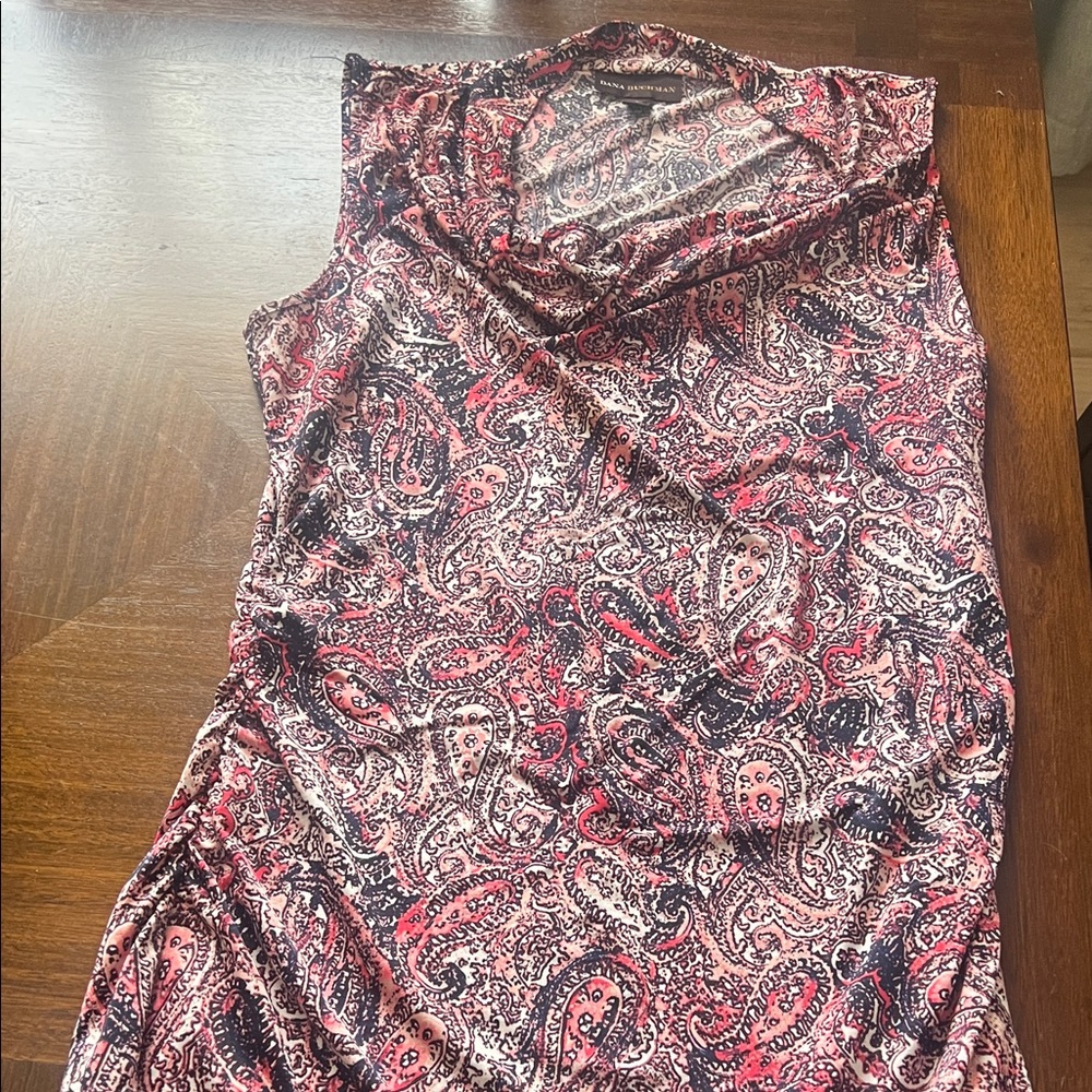 Dana Buchman Multi color Abstract Top